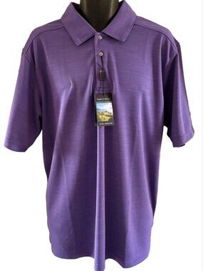 NWT Pebble Beach Men's Performance Golf Polo Shirt Short Sleeve Purple XL